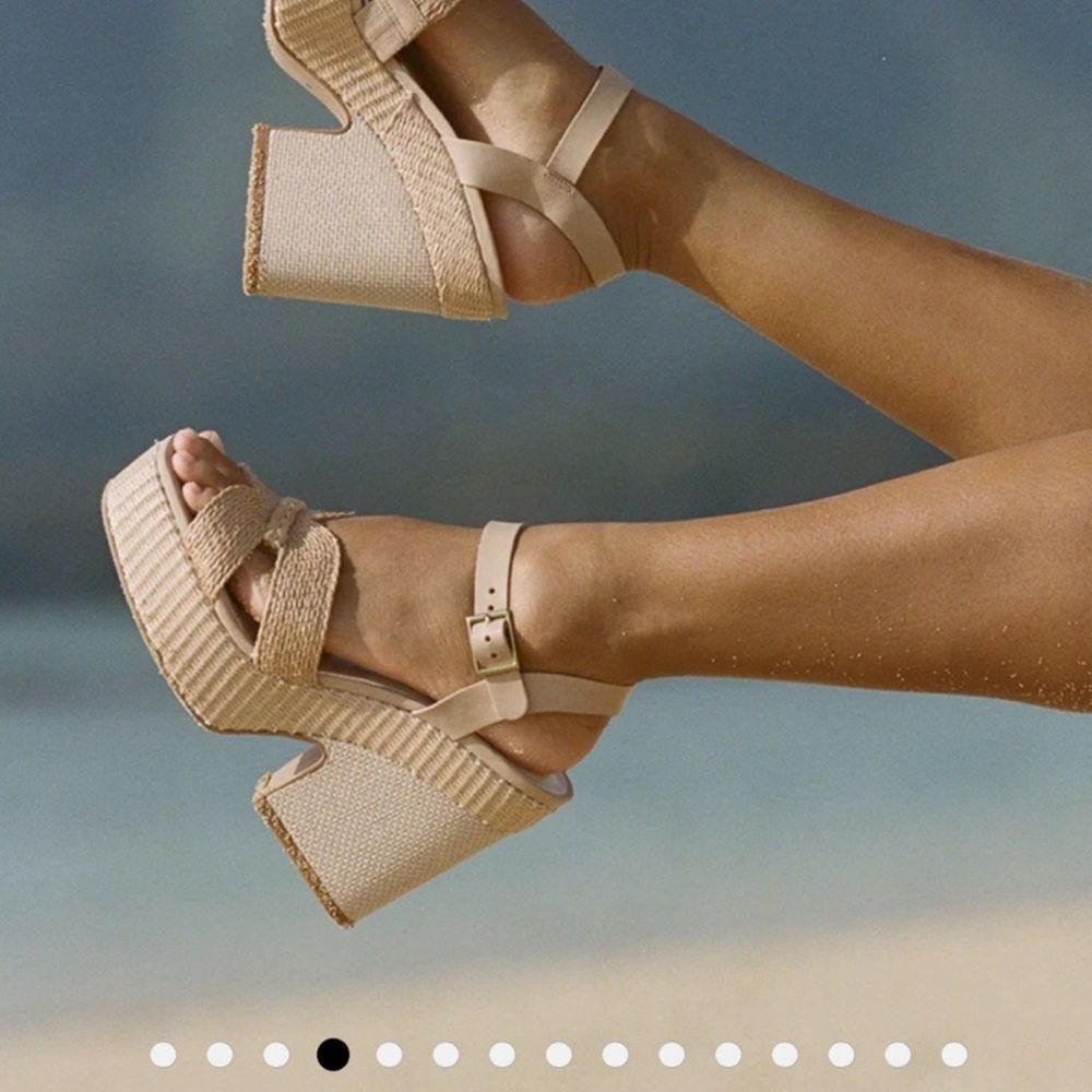 Dolce Vita Cale Heels NWOB Raffia Espadrille Platform Sandals